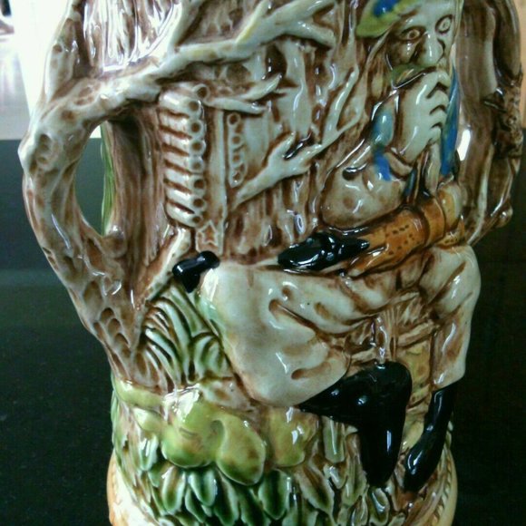 German Beer Stein Vintage Tankard Bar Mug Woodsman Forest Tree House Home Drinks - Picture 5 of 16